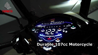 Street Legal 107cc Motorcycle with Front Disc & Rear Drum Brake, 150mm Ground Clearance